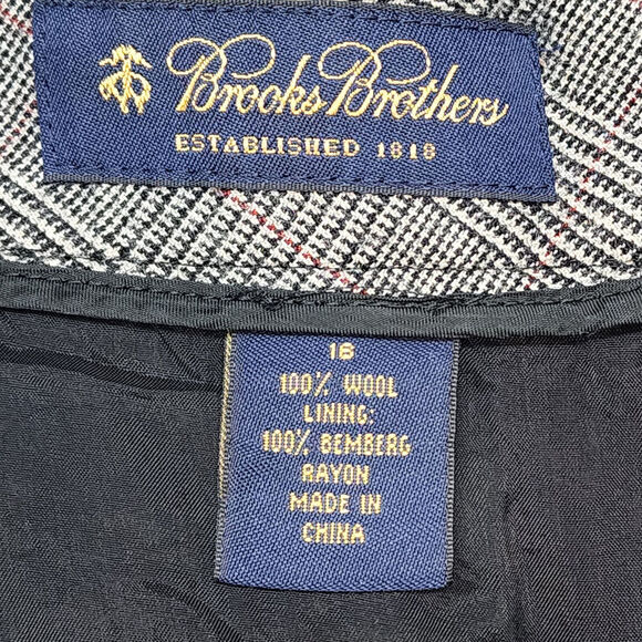 Brooks Brothers 346 Wool Blend Dress Pants Womens Sz 16 Gray Caroline Fit - Picture 5 of 5